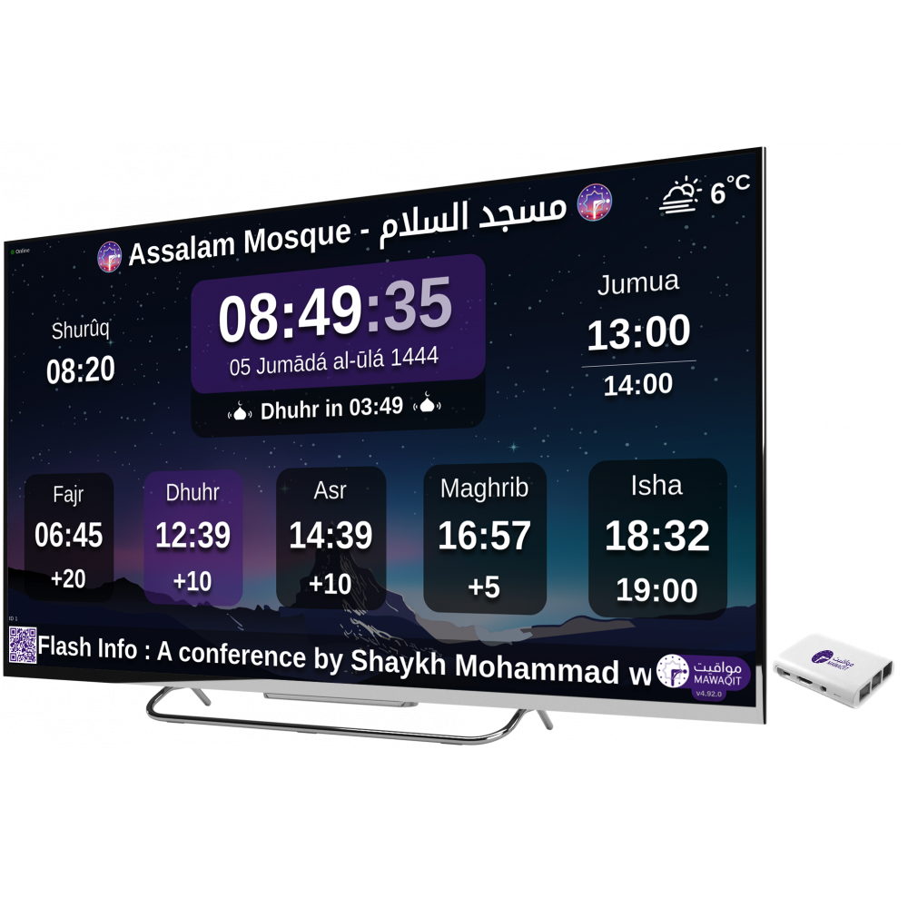 Solution Prayer times for mosques MAWAQIT Pre-installed on Raspberry PI 4